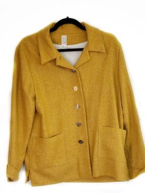 Vintage Letz Arte Mustard Yellow Wool Jacket, XL